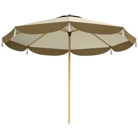 9FT Patio Umbrella,  Outdoor Market Umbrella With 8 Ribs, Vented Outdoor Table Umbrella For Deck, Backyard And Lawn, Cream White