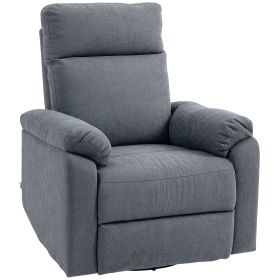Recliner Chair, Wide Swivel Rocker Chair, Overstuffed Single Sofa With Pocket Spring, Footrest, Quick Assembly, Gray