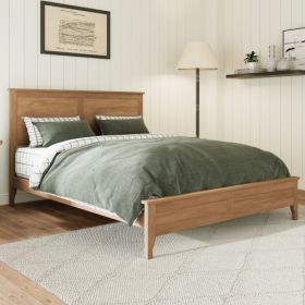Modern Solid Wood Queen Size Platform Bed With Sturdy Wooden Slats Support,No Box Spring Needed, Seadrift