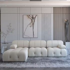 Nordic Modern Apartment Furniture Fabric Buckle Design Sofa Living Room Couch Light Luxury Sponge Sofa For Lock Design