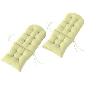 Chair Cushions Set Of 2, Tufted High Back Patio Non-Slip Cushions For Chairs, Beige