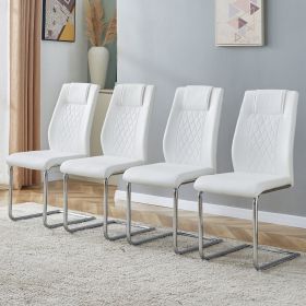 Modern Dining Chairs With Faux Leather Padded Seat Dining Living Room Chairs Upholstered Chair With