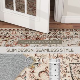 Area Rug 4x6, Machine Washable Rug, Non-Slip Classical Floral Print Floor Carpet For Living Room, Bedroom, Mixed-Brown