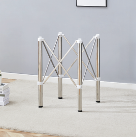 Table Legs Only - Minimalist Silver Stainless Steel Folding Table Frame - Versatile, Space-saving. Folding Table Stand In Silver Stainless Steel