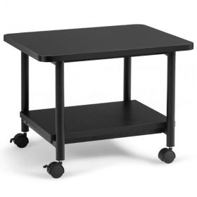Under Desk Printer Stand With Storage Shelf And Lockable Wheels