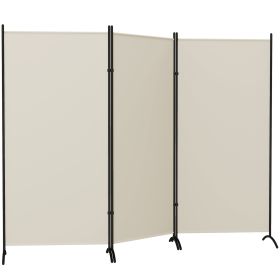 6 3 Panel Room Divider, Indoor Privacy Screen For Home, Light Gray
