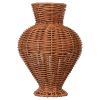 Better Homes & Gardens Woven Faux Rattan Indoor Vase, 10", Brown