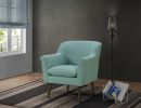 Shelby 31.5" Aquamarine Teal Woven Fabric Oversized Armchair