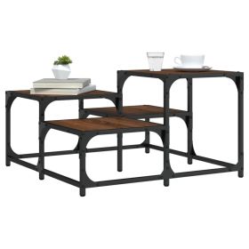 Coffee Table Brown Oak 26.8"x26.8"x15.7" Engineered Wood