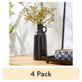 (4 pack)8" Black Ceramic Jug Vase