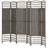 HOMCOM 6 Panel Folding Room Divider Portable Privacy Screen Wave Fiber Room Partition for Home Office Dark Gray