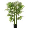 HOMCOM 4.5FT Artificial Bamboo Tree, Decorative Faux Plant in Nursery Pot for Indoor or Decor