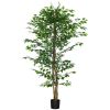 HOMCOM 6ft Artificial Tree, Indoor Fake Ficus with Pot, for Home Office Living Room Decor