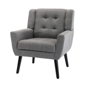 Modern Soft Linen Ergonomic Accent Chair For Living Room, Bedroom, Home