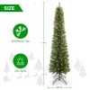 Prelit 7ft PVC Pencil Led WrapTree Artificial Slim green Christmas Tree