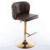 Furniture,Swivel Barstools Adjusatble Seat Height, Modern PU Upholstered Bar Stools with the whole Back Tufted, for Home Pub and Kitchen Island(Brown