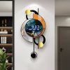 26.4"LED Silent Wall Clock Multi-function Display Voice-Activated, Dual Power Suppiy