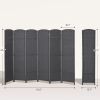 HOMCOM Folding Room Divider Screen 6 Panel 5.6' Tall Privacy Screen Freestanding Room Partition for Home Office, Charcoal Gray