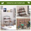 Outdoor Plant Stand, 3 Tier Metal Plant Shelf, Stair Style Flower Stand, Plant Display Storage Organizer for Indoor Outdoor Patio Balcony Yard