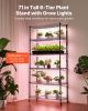 Plant Shelf with Grow Light, 6-Tier Indoor Plant Stand, 71in Tall Indoor Plants Display Rack with Wheels & Timer, 150W 3800K Full Spectrum Grow Lights