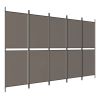 5-Panel Room Divider Anthracite 98.4"x86.6" Fabric