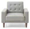 Contemporary Gray Track Arm Chair Bed