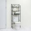 3-Shelf over the Toilet Steel Wall Mount Storage Shelf Unit, Black, Holds up to 30 lb Capacity