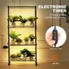 VEVOR Plant Stand with Grow Light, 4-Tier Plant Shelf with 45W Full Spectrum Grow Light, 3 Mode Plant Light with Timer and Wheel for Seed Starting