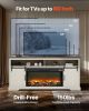 VEVOR Fireplace TV Stand, Farmhouse Fireplace TV Stand for TVs up to 80 inch, Farmhouse Entertainment Center with 36 inch Fireplace & LED Lights