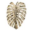 18.9x13.4x1.4" Gold Monstera Leaf Wall Décor