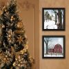 Trendy Decor 4U 2- Piece Vignette A Little Snow, Waiting for Spring Black Framed Wall Art for Living Room