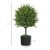 HOMCOM 21.7" Set of 2 Artificial Topiary Trees, Cedar Faux Topiaries, Fake Plants for Home Indoor outdoor Decor