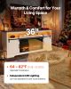 VEVOR Fireplace TV Stand, Farmhouse Fireplace TV Stand for TVs up to 80 inch, Farmhouse Entertainment Center with 36 inch Fireplace & LED Lights