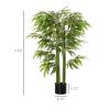 HOMCOM 4.5FT Artificial Bamboo Tree, Decorative Faux Plant in Nursery Pot for Indoor or Decor