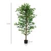 HOMCOM 6ft Artificial Tree, Indoor Fake Ficus with Pot, for Home Office Living Room Decor
