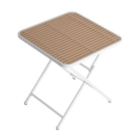 Modern Folding Square Table - Indoor And Outdoor Multi-functional Table - Polypropylene Tabletop With Metal Legs, Suitable For Dining Rooms, Living Ro