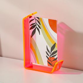 4x6 Inch Colorful Acrylic Photo Frame Box Creative Picture Holder Stylish Gradient Color Collage Frame (Option: Fluorescent yellow-4x6 Inch)