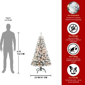 PVC, Christmas Tree, Christmas Decorations,  With Lights (Option: 4ft)