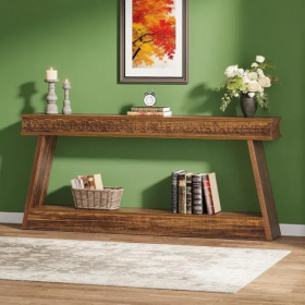 Console Table (Color: Brown)