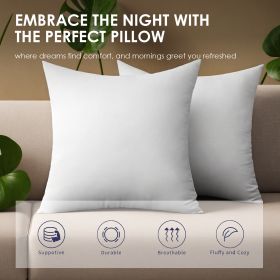 White Square Pillow Two Bubble Bags Suitable For Bed Cushions,  Sofa Cushions, Garden Cushions, Cushion Core, Breathable,  Hand Washable, OKO-100 Cert (Option: 51X51x15cm)